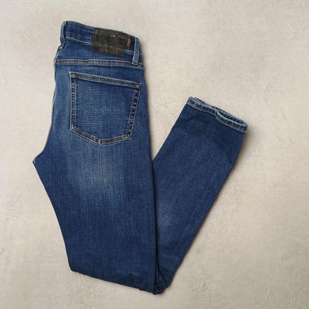 Superdry Jeans Mens 32x32 Blue Tapered Slim Stretch Denim Organic Cotton Work